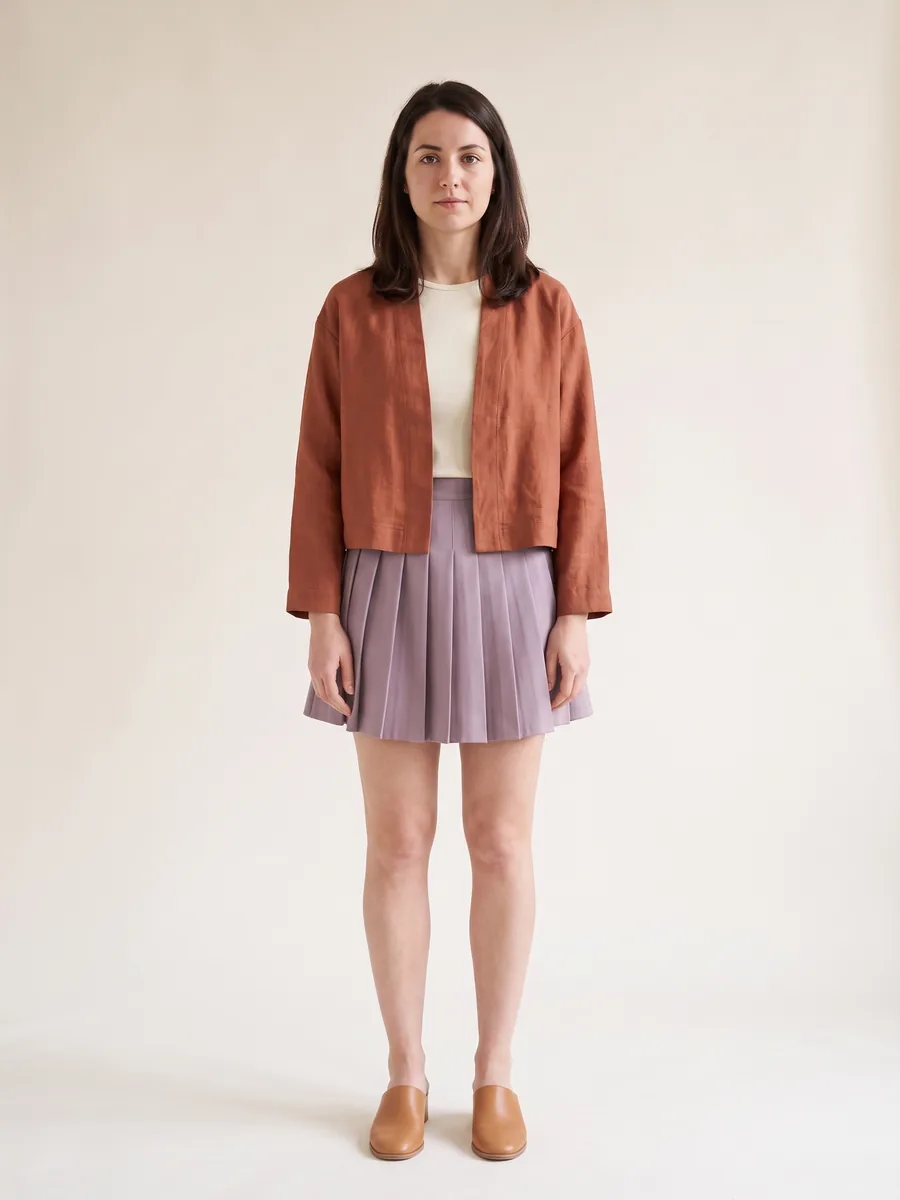 A pairing the stylist argues against: two cropped pieces worn together
